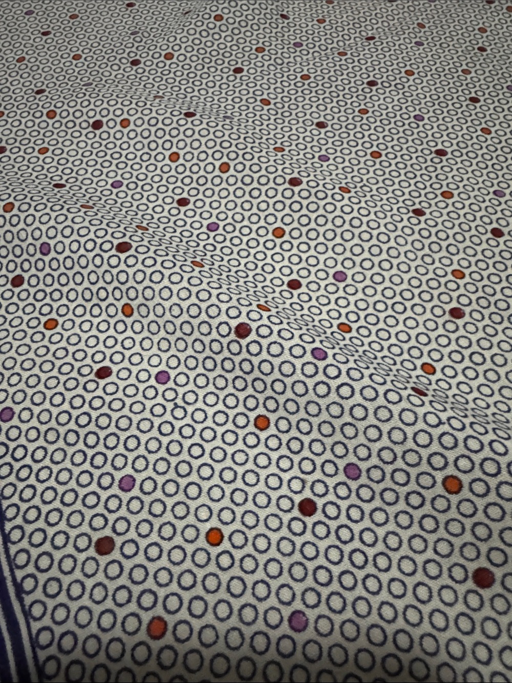 Vintage Cotton Scarf-White & Blue/Retro Dot Print-Square-EUC - Picture 11 of 14